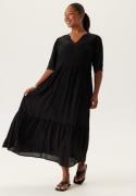Happy Holly Puff Sleeve Viscose Dress Black 40/42
