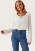 Pieces Pcanine Ls Tie Top Bright White XS