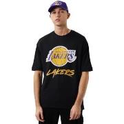 Lyhythihainen t-paita New-Era  NBA Los Angeles Lakers Script Mesh Tee ...