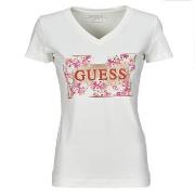 Lyhythihainen t-paita Guess  LOGO FLOWERS  EU M