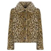 Paksu takki Guess  CECILE PRINT LEOPARD FAUX FUR  EU L