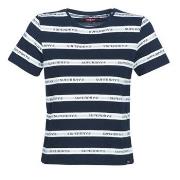 Lyhythihainen t-paita Superdry  COTE STRIPE TEXT TEE  EU XS