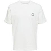 T-paidat & Poolot Selected  Logo Print T-Shirt - Cloud Dancer  EU M