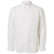 Pitkähihainen paitapusero Selected  Regkylian-Linen Shirt - White  EU ...