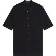Pitkähihainen paitapusero Fred Perry  CABLE DETAIL KNITTED SHIRT  EU S
