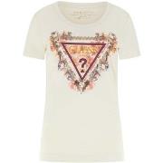 Lyhythihainen t-paita Guess  Ss Triangle Flowers Tee  EU XS