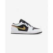 Kengät Nike  Jordan 1 Low White Black Metallic Gold Swoosh  46