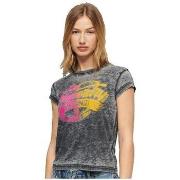 Lyhythihainen t-paita Superdry  T-shirt  Fade Rock Graphic  EU S