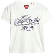 Lyhythihainen t-paita Superdry  T-shirt  ajusté métallisé femme  EU M