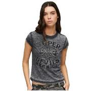 Lyhythihainen t-paita Superdry  T-shirt  Retro Rocker  EU S