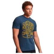 Lyhythihainen t-paita Superdry  T-shirt  Cooper Label Workwear bleu ma...