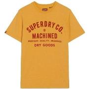 Lyhythihainen t-paita Superdry  T-shirt  Workwear Flock Graphic Jaune ...