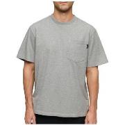 Lyhythihainen t-paita Superdry  T-shirt  Contrast Stitch Pocket gris  ...