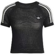Lyhythihainen t-paita adidas  T-Shirt Crochet - Black  EU M