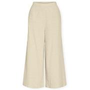 Housut Vila  Prisilla Trousers - Super Light Natural Melange  FR 36
