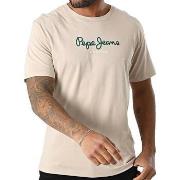Lyhythihainen t-paita Pepe jeans  T-shirt Pepe Jeans Eggo N beige  EU ...
