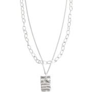 A&C Oslo Waves Collection Double Necklace Silver