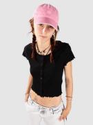 Urban Classics Cropped Button Up Rib T-Paita musta