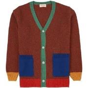 Bobo Choses Color-blocked Knit Cardigan Brown 12-13 Years