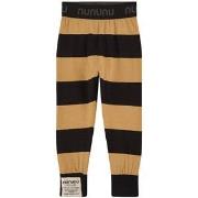NUNUNU Wonderland Branded Striped Leggings Black/Mocha 12-18 Months