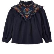 Chloé Floral Embroidered Blouse Navy 8 Years