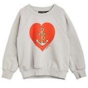 Mini Rodini GOTS Sailors Heart Graphic Sweatshirt Gray 92-98cm
