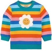 Frugi Sammy Sweatshirt Mid Pink Rainbow Stripe/Daisy