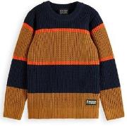 Scotch & Soda Color-blocked Knit Sweater Brown 4 Years