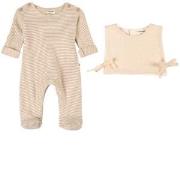 1+ in the family 2-piece Jumpsuit Set Beige 1 Month