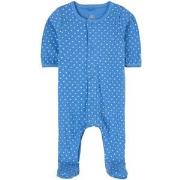 Petit Bateau Dotted Footed Baby Body Blue