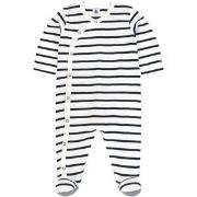 Petit Bateau Striped Footed Baby Body White