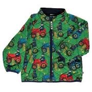 Småfolk Printed Quilted Jacket With Tractors Green 1-2 Years