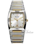 Bulova Miesten kello 98B003 Bracelet Herr Hopea/Teräs Ø32 mm