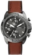 Fossil Miesten kello FS5855 Bronson Harmaa/Nahka Ø44 mm