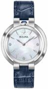 Bulova Naisten kello 96P196 Diamond Valkoinen/Nahka Ø35 mm