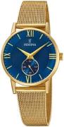 Festina Naisten kello F20573-3 Retro Sininen/Kullansävytetty teräs