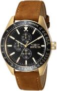 Invicta Miesten kello 38984 Aviator Musta/Nahka Ø45 mm