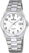 Festina Miesten kello F20552-1 Classic Valkoinen/Teräs Ø40 mm