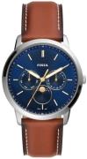 Fossil Miesten kello FS5903 Neutra Minimalist Sininen/Nahka Ø42 mm