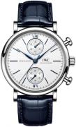 IWC Miesten kello IW391407 Portofino Valkoinen/Nahka Ø39 mm