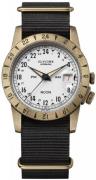 Glycine Miesten kello GL0378 Airman Vintage Valkoinen/Tekstiili Ø40