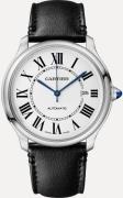 Cartier Miesten kello WSRN0032 Ronde Must Valkoinen/Nahka Ø40 mm