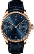 IWC Miesten kello IW500713 Portugieser Sininen/Nahka Ø42.3 mm