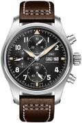 IWC Miesten kello IW387903 Pilots Spitfire Musta/Nahka Ø41 mm