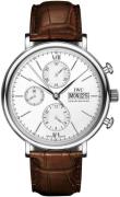 IWC Miesten kello IW391027 Portofino Hopea/Nahka Ø42 mm