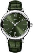 IWC Naisten kello IW357405 Portofino Vihreä/Nahka Ø34 mm