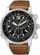 Citizen Miesten kello CB5860-27E Musta/Nahka Ø43 mm