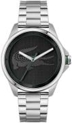 Lacoste Miesten kello 2011131 Le Croc Musta/Teräs Ø43 mm