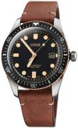 Oris Miesten kello 01 733 7720 4354-07 5 21 45 Diving Musta/Nahka