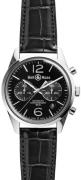 Bell & Ross Miesten kello BRG126-BL-ST-SCR BR 126 Musta/Nahka